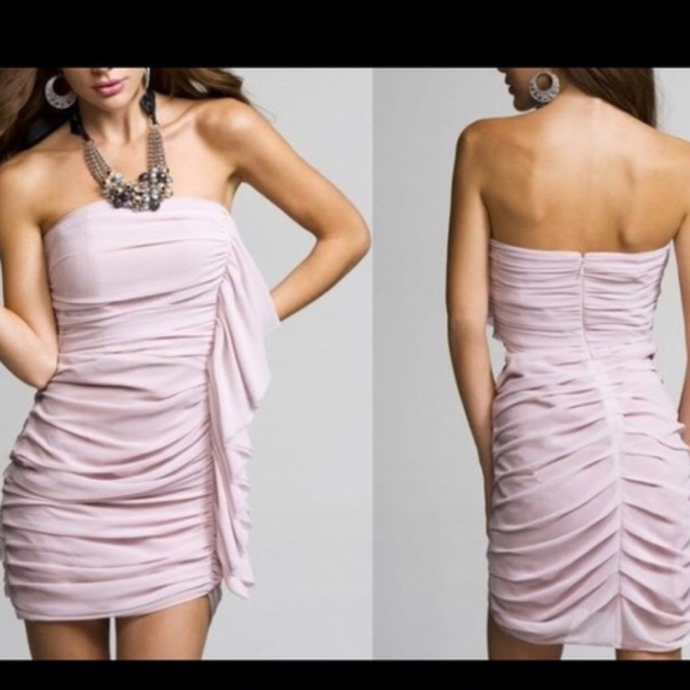 Express Ruched Ruffle Tube Dress - Picture 6 of 6